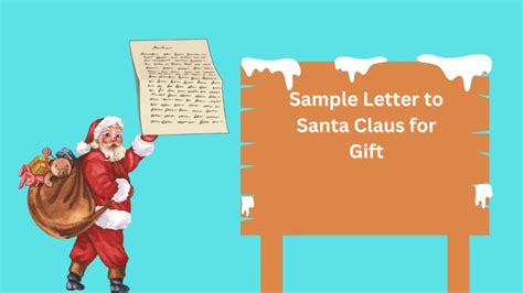 Sample Letter To Santa Claus For T