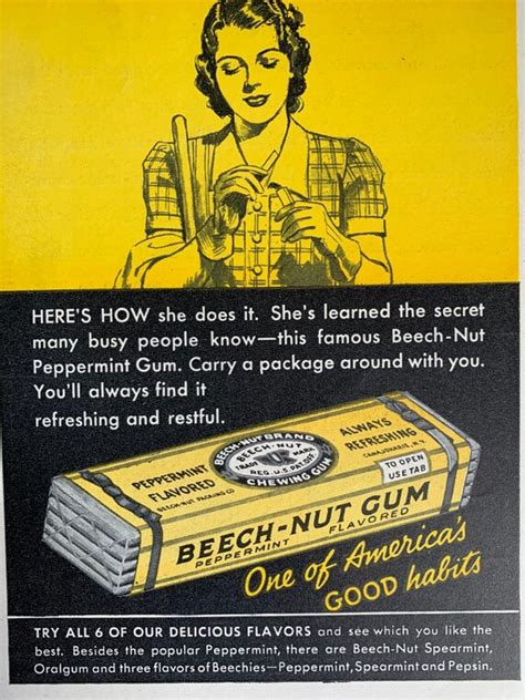 Art And Collectibles Advertisements Vintage 1930s Beech Nut Gum Print Ad Pe