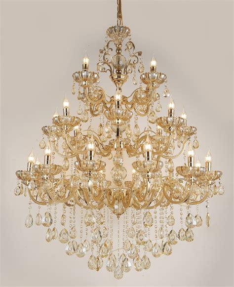 Lustre Candelabro 24 Braços Metal Cristal 150cm Sindora DCD00409 12 8 4