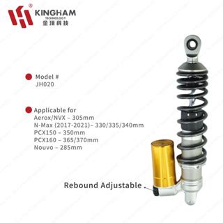 KINGHAM CNC Adjustable Rear Shock Absorber For YAMAHA NMax Old Vario