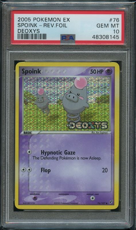 Pokemon Spoink Reverse Holo Psa Gem Mint Ex Deoxys Ebay