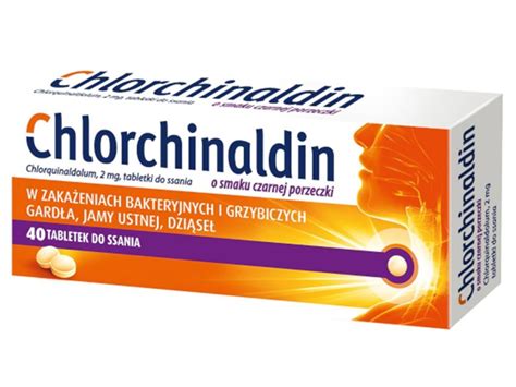 Chlorchinaldin O Smaku Czarnej Porzeczki 2 Mg 40 Tabletek Do Ssania