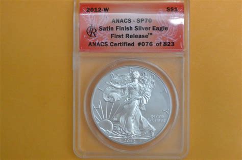 W Burnished Silver American Eagle Anacs Sp First Release Ebay