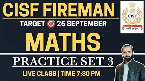 Cisf Fireman Online Class Live Cisf Fire Exam Date Maths