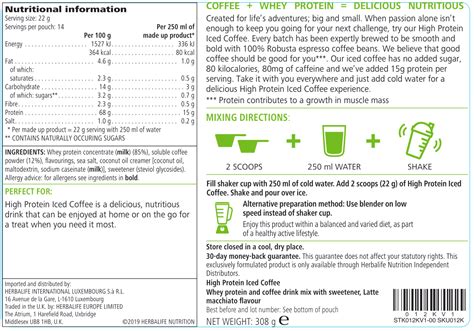 Herbalife High Protein Iced Coffee Latte Macchiato 308 G Herbalife