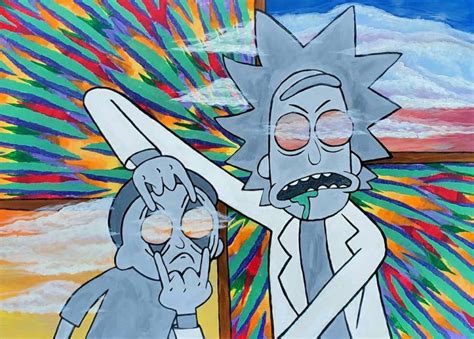 Rick and Morty Psychedelic Acrylic Painting Trippy Painting | Etsy