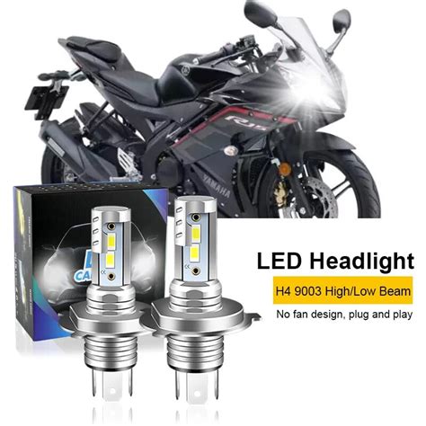 Pcs For Yamaha Yzf R H Hs Motorcycle Led Headlight Bulbs