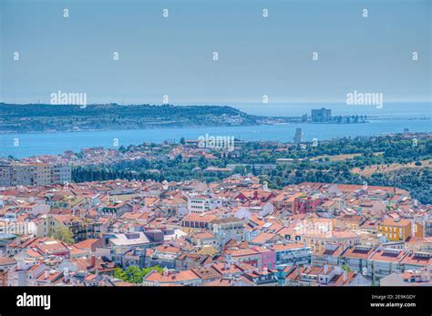 Aerial view of Belem district in Lisbon Stock Photo - Alamy