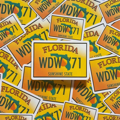 Florida License Plate Sticker WDW '71 - Etsy