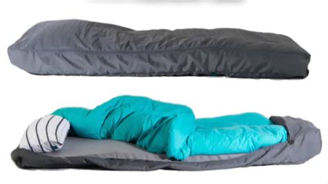 A Sleeping Bag With A Built In Air Mattress Pillow And Sheets Makes