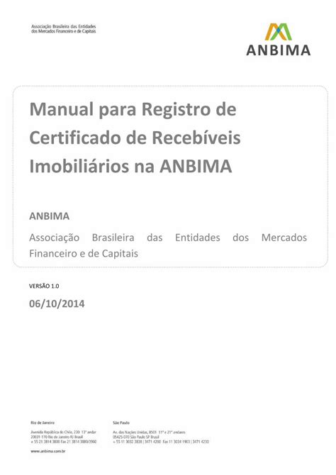 PDF Manual para Registro de Certificado de Recebíveis Imobiliários na