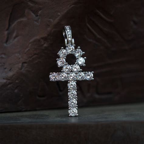 White Gold Diamond Ankh Pendant