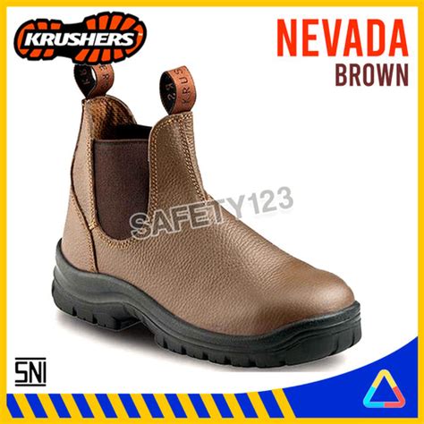 Jual Sepatu Safety Shoes Krushers Nevada Brown Coklat Coklat