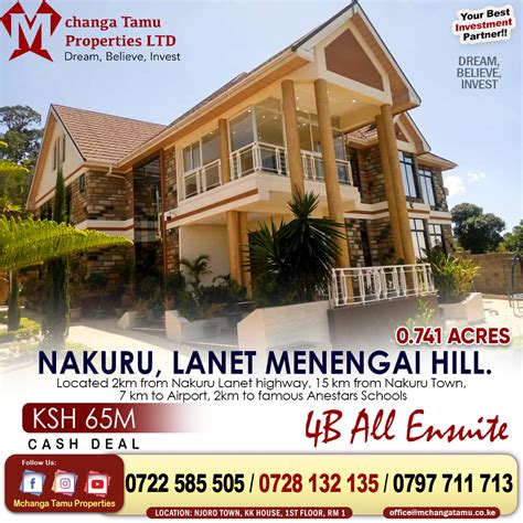 4bedrooms Nakuru Lanet Menengai Hill Mchanga Tamu Properties Ltd