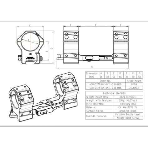 ZERO COMPROMISE PICAT MONTAGE DM 36 MM BH 38 SHOOTINGSTORE