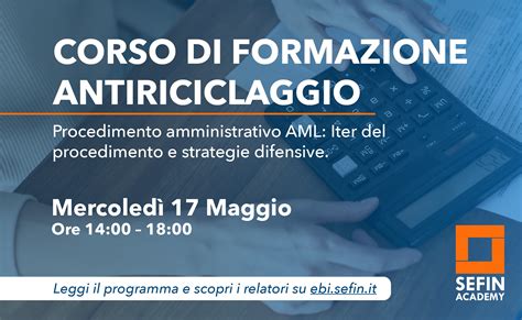 Corso Di Formazione Antiriciclaggio Procedimento Amministrativo Aml