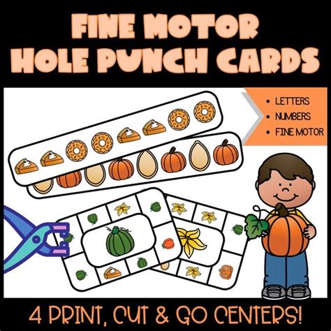 Fall Fine Motor Hole Punch Cards With Pumpkin Theme Etsy