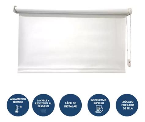 Persiana Febo Deco Cortinas Roller Blackout De 130cm X 150cm Liso Color