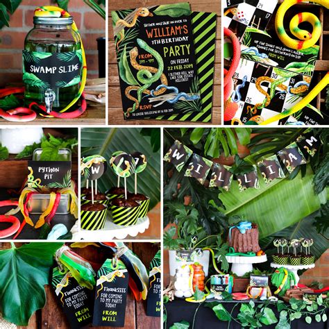 Snake Party Printable Decorations Snake Party Decor Etsy In 2021