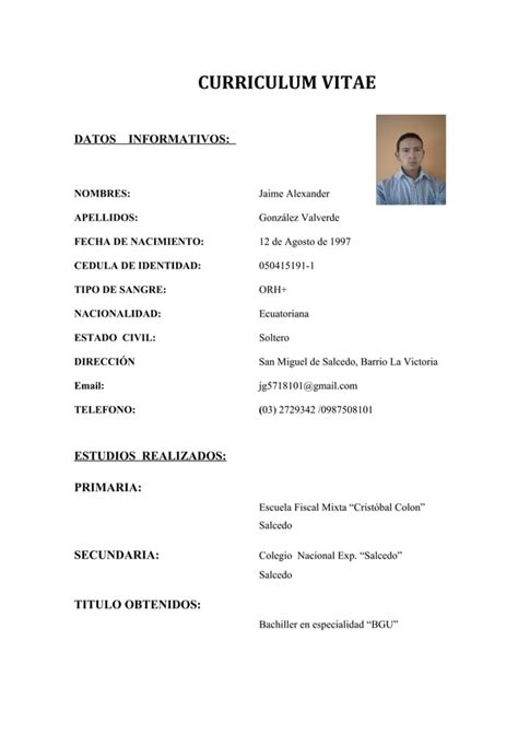 Curriculum Vitae Jaime Gonzalez PDF