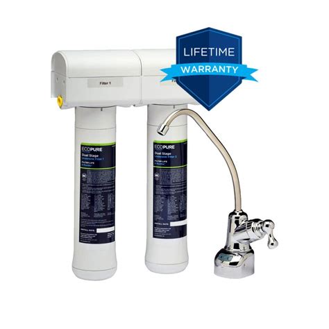 EcoPure No Mess Dual Stage Drinking Water Filter System ECOP20 The