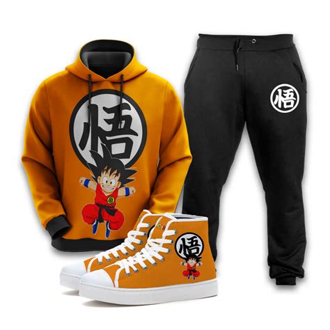 Kit Conjunto Blusa de Moletom Calça E Tênis Dragon Ball Goku Anime