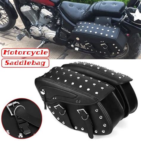 NEUFU Paire Sac de Moto en cuir PU Sacoche Latérale Pour Harley