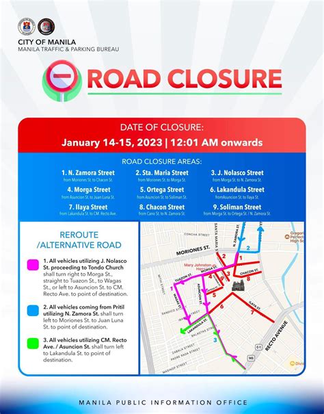 Manila Announces Closure Of Several Roads For Santo Ni O Feast