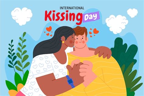 Ilustra O Do Dia Internacional Do Beijo Plano Vetor Gr Tis