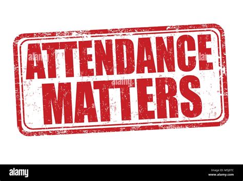 Attendance matters grunge rubber stamp on white background, vector ...