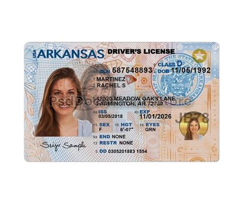 Arkansas Drivers License Psd Template Psd Documents Store