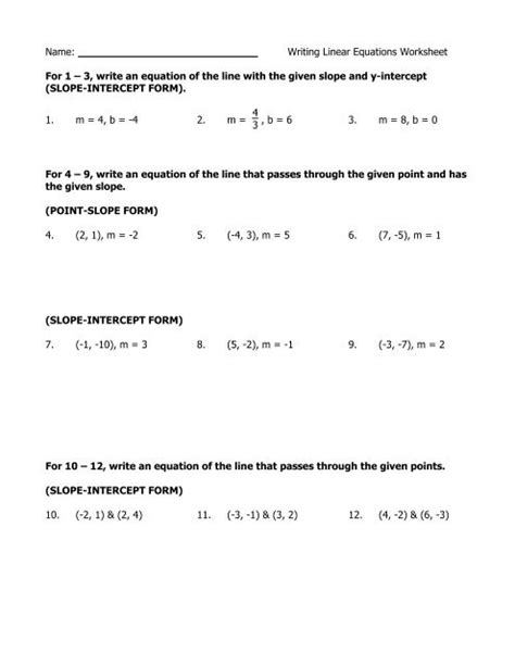 2 4 Writing Linear Equations Tessshebaylo