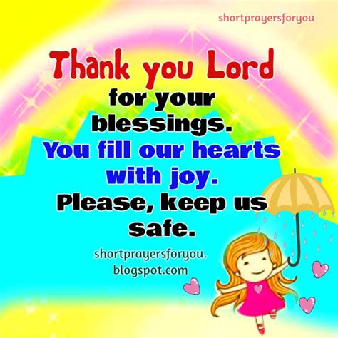 Short Prayer Thank You Lord for your Blessings