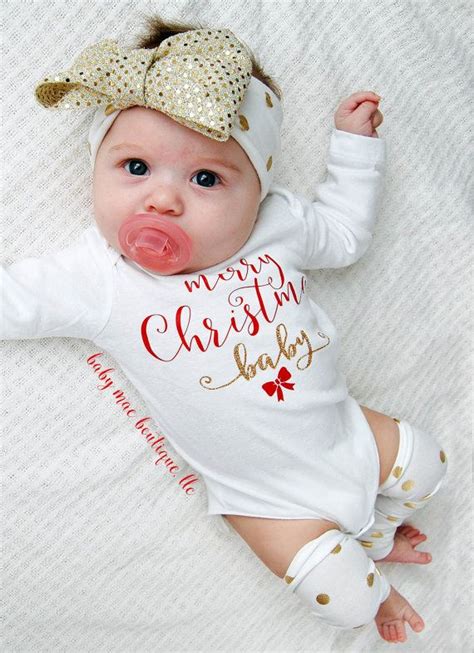 Merry Christmas Baby Girl Christmas Outfit Babies First Christmas