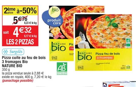 Promo Pizza Cuite Au Feu De Bois 3 Fromage Bio Nature Bio Chez Cora