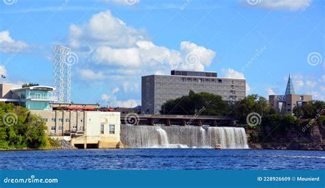 Rideau Falls Are 2 Waterfalls Located In Ottawa Editorial Stock Image