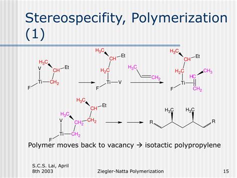 Ppt Ziegler Natta Polymerization Synthesis Of Tacticity Specific