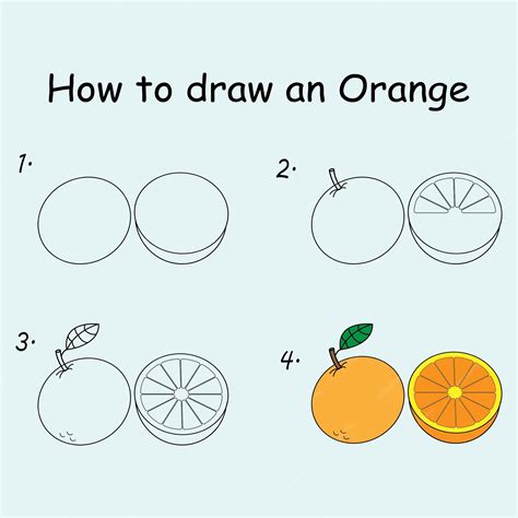 Passo a passo para desenhar um tutorial de desenho laranja uma lição de