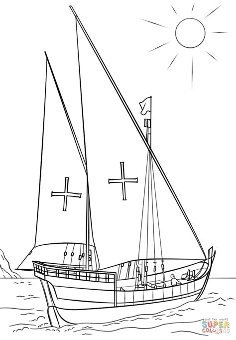 Desenho De Caravela Portuguesa Barco Para Colorir Desenhos Para