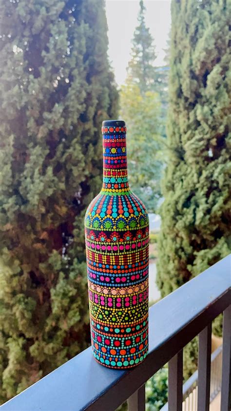 Mandala Bottle Art | Etsy