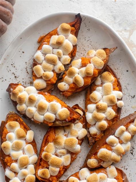 Twice Baked Sweet Potatoes With Maple And Marshmallow