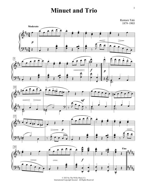 Minuet And Trio Sheet Music Rentaro Taki Educational Piano