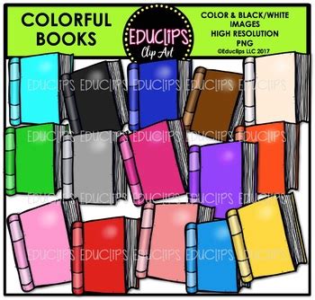 Colorful Books Clip Art Bundle {Educlips Clipart} by Educlips Clip Art