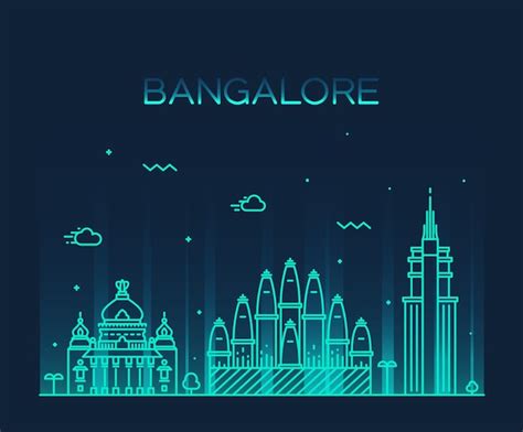 Premium Vector Bangalore Skyline Detailed Silhouette Trendy Vector