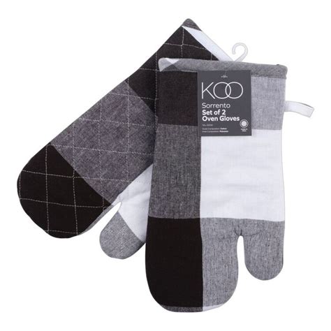 Koo Gingham Oven Glove 2 Pack Midnight