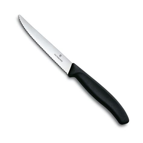 Victorinox Steak Knife 11cm Pointed Black Handle