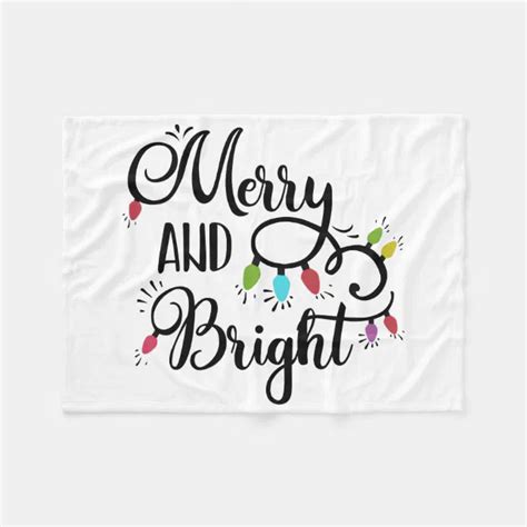 Merry And Bright Holiday Lights Fleece Blanket Zazzle