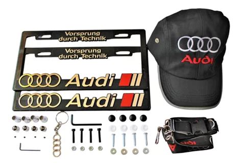 Porta Placas Audi Llavero Gorra Lanyard Tapon Valvula Kit Meses Sin