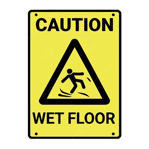 Premium Vector Caution Wet Floor Warning Sign