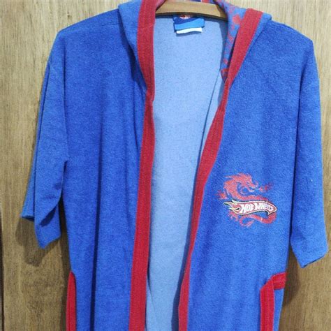 Roupão Infantil Hot Wheels Azul Roupa Infantil para Menino
